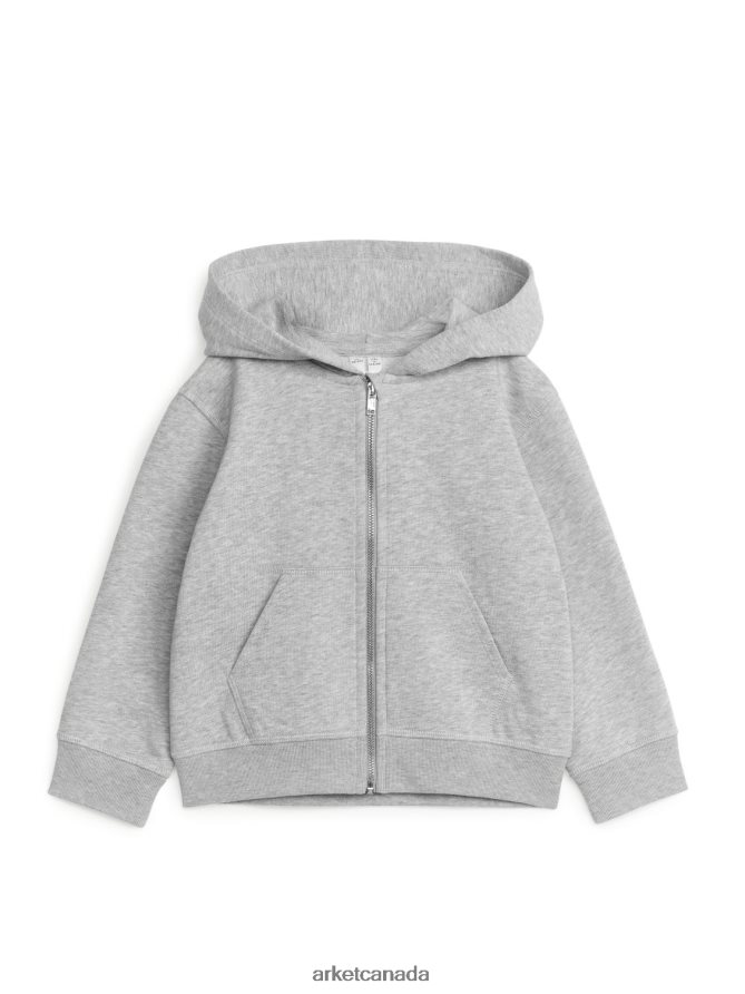 ARKET Clothing 4L826J1494 Light Grey Zip Hoodie Kids