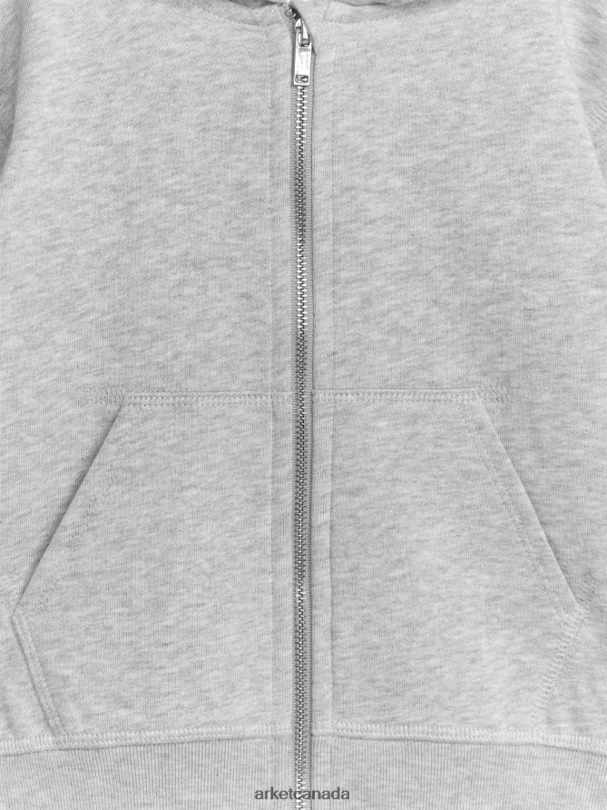 ARKET Clothing 4L826J1494 Light Grey Zip Hoodie Kids
