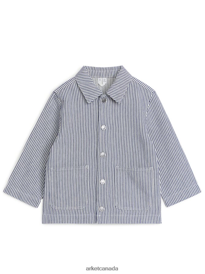 ARKET Clothing 4L826J1500 Blue/White Twill Overshirt Kids