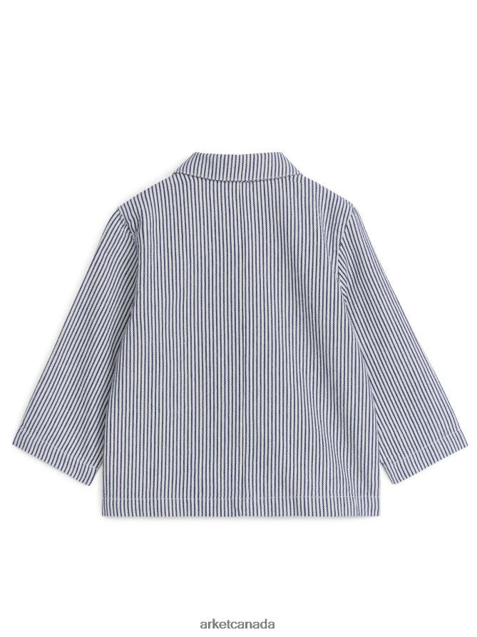 ARKET Clothing 4L826J1500 Blue/White Twill Overshirt Kids