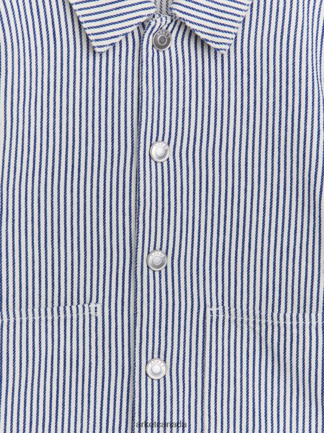 ARKET Clothing 4L826J1500 Blue/White Twill Overshirt Kids