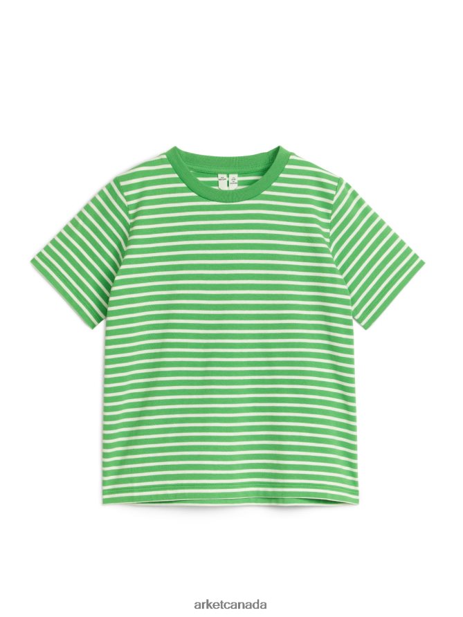 ARKET Clothing 4L826J1501 Green/White Stripe T-Shirt Kids