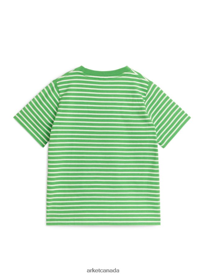 ARKET Clothing 4L826J1501 Green/White Stripe T-Shirt Kids