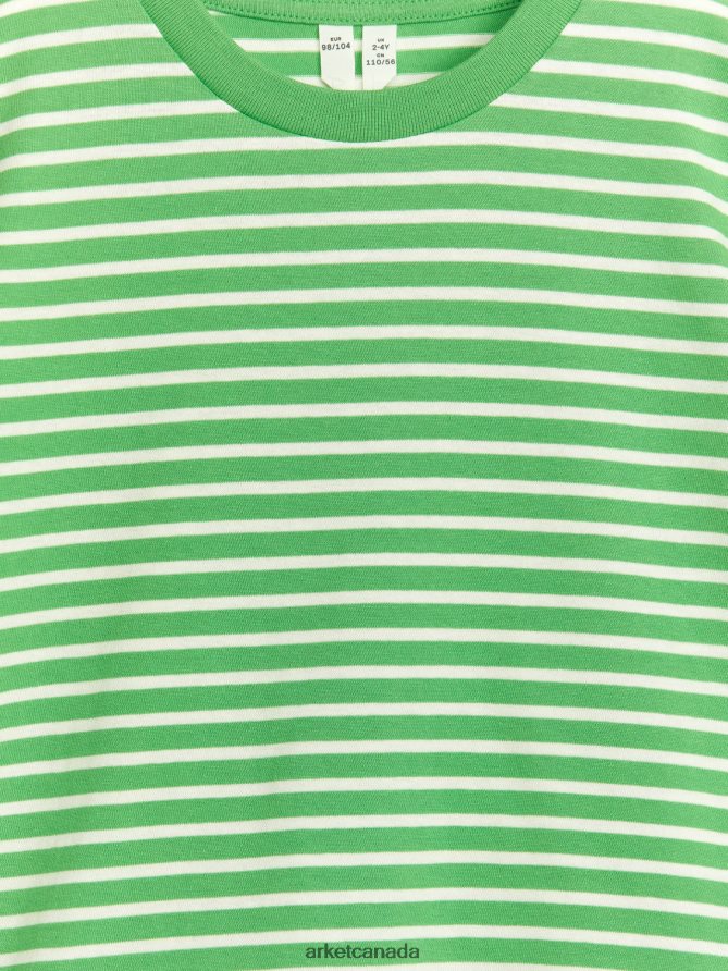 ARKET Clothing 4L826J1501 Green/White Stripe T-Shirt Kids