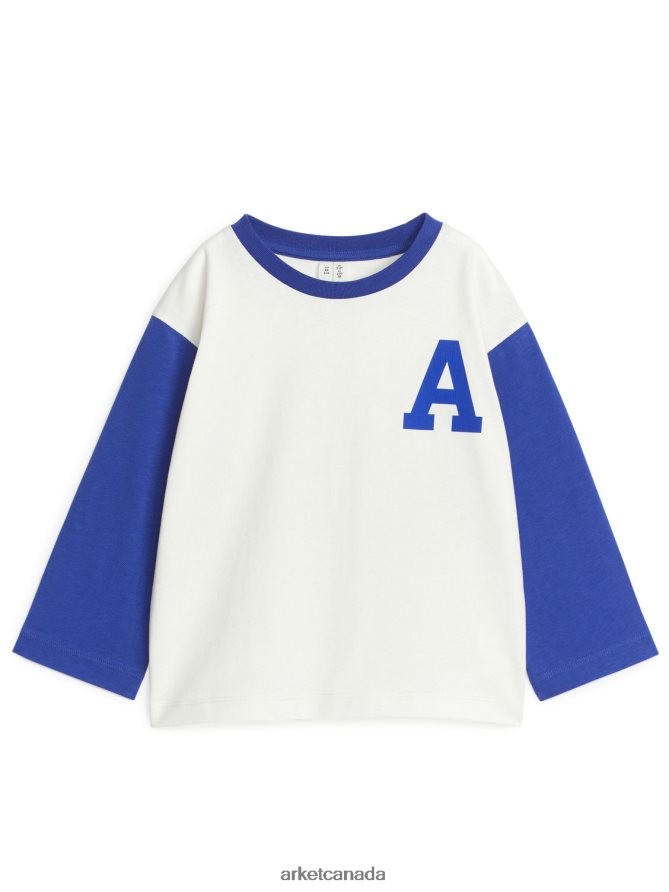 ARKET Clothing 4L826J1502 White/Blue Varsity T-Shirt Kids