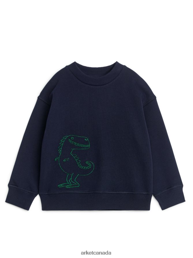 ARKET Clothing 4L826J1503 Blue/Green Embroidered Sweatshirt Kids