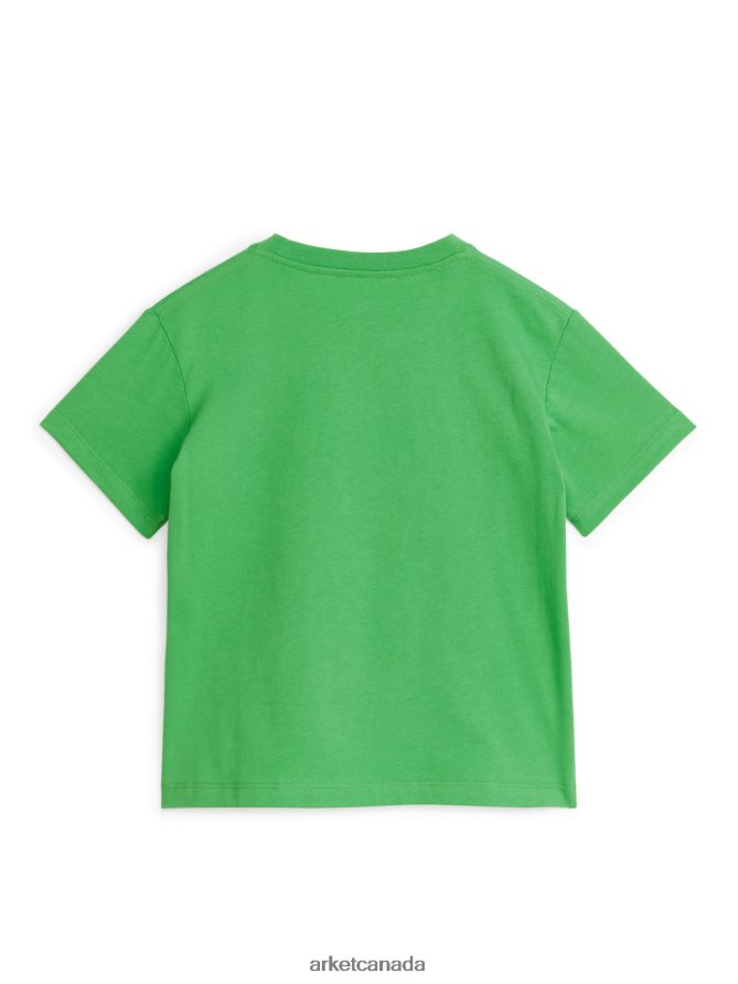 ARKET Clothing 4L826J1506 Green Crew-Neck T-Shirt Kids