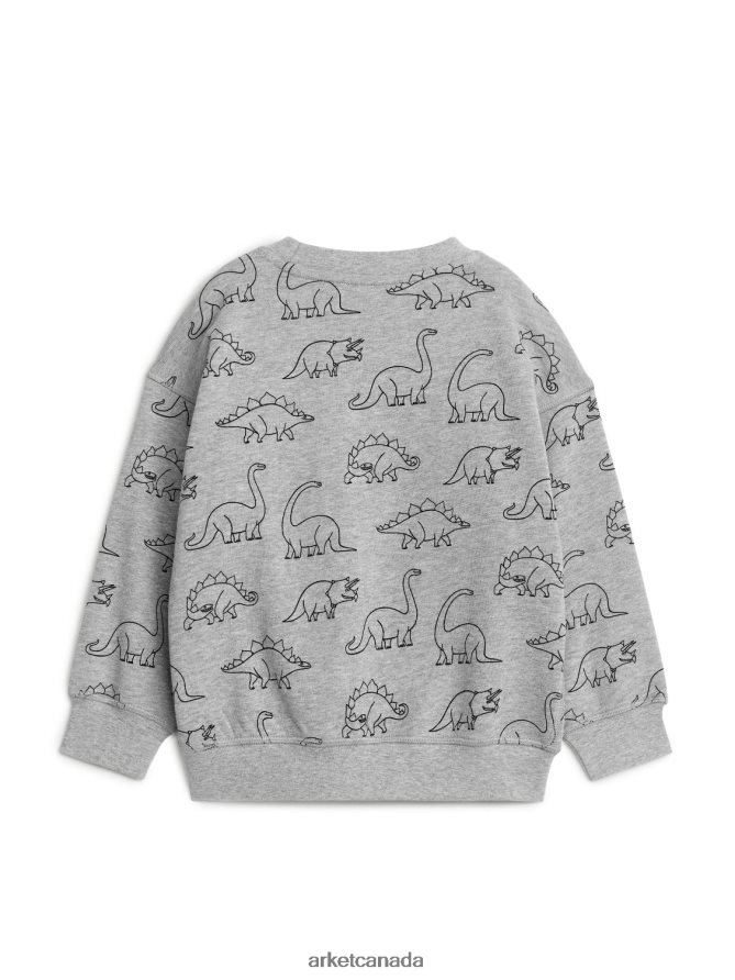 ARKET Clothing 4L826J1509 Grey/Dino Relaxed Sweatshirt Kids