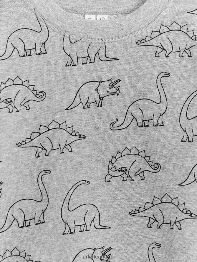 ARKET Clothing 4L826J1509 Grey/Dino Relaxed Sweatshirt Kids