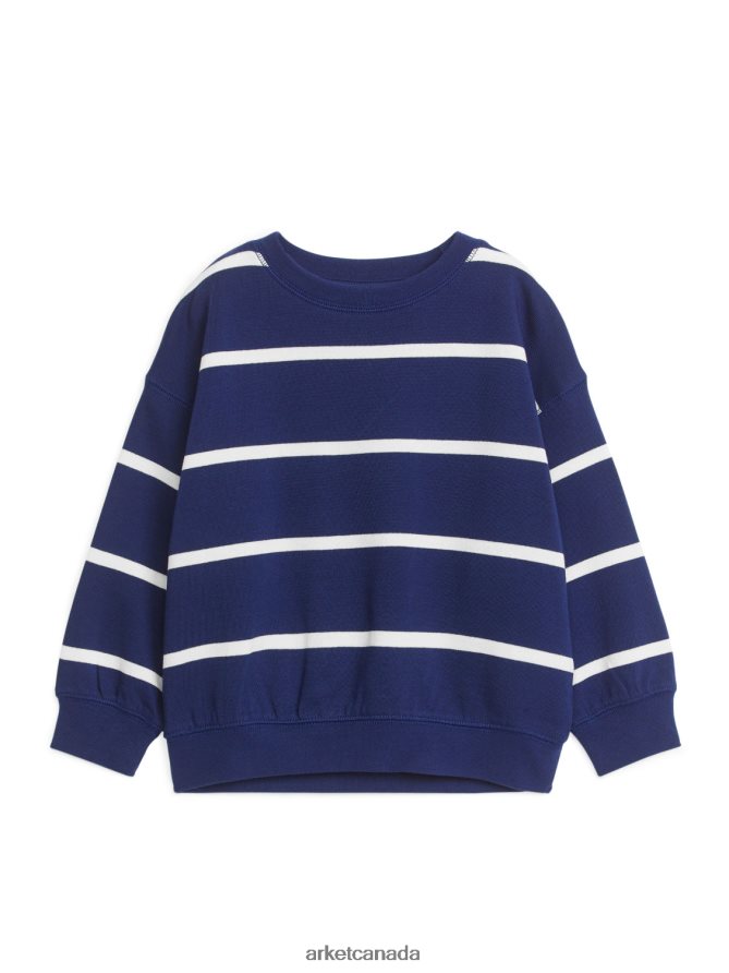 ARKET Clothing 4L826J1516 Dark Blue/Off White Relaxed Sweatshirt Kids