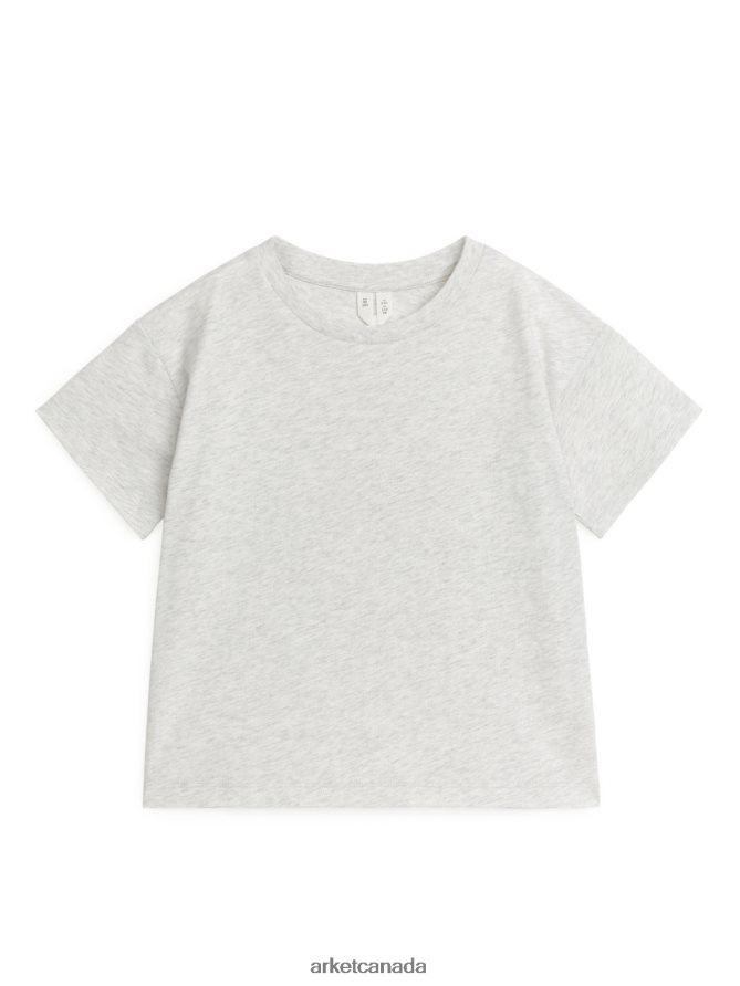 ARKET Clothing 4L826J1519 Light Grey Melange Lightweight T-Shirt Kids