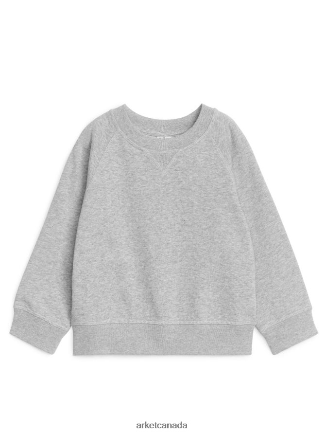 ARKET Clothing 4L826J1522 Grey Melange French Terry Sweatshirt Kids