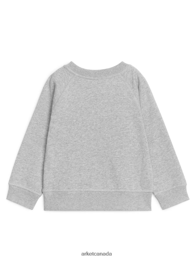 ARKET Clothing 4L826J1522 Grey Melange French Terry Sweatshirt Kids