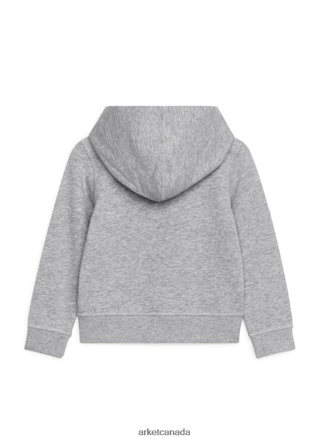 ARKET Clothing 4L826J1528 Grey Melange Zip Hoodie Kids