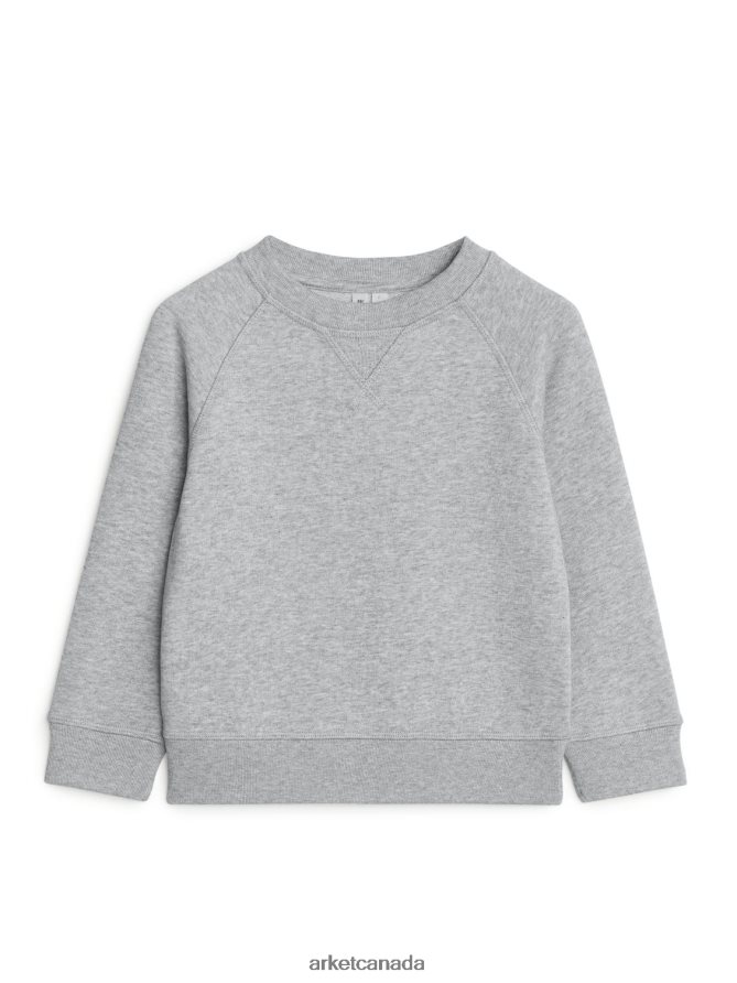 ARKET Clothing 4L826J1529 Grey Melange Crew-Neck Sweatshirt Kids