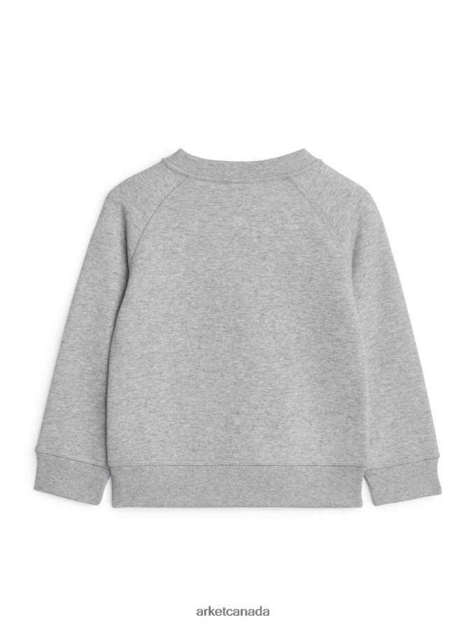 ARKET Clothing 4L826J1529 Grey Melange Crew-Neck Sweatshirt Kids