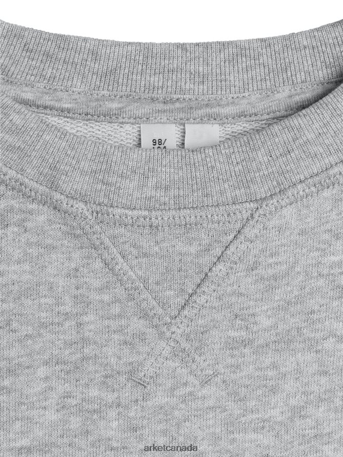 ARKET Clothing 4L826J1529 Grey Melange Crew-Neck Sweatshirt Kids