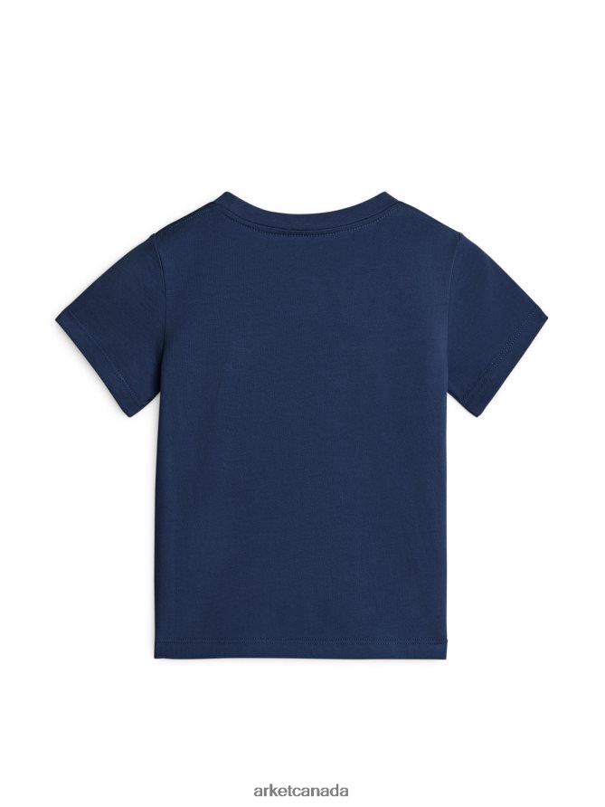 ARKET Clothing 4L826J1534 Blue Crew-Neck T-shirt Kids