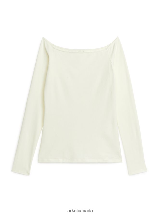 ARKET Clothing 4L826J285 Off White Off-Shoulder Top Kids