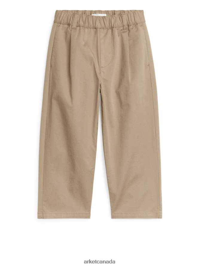 ARKET Clothing 4L826J1537 Beige Wide Cotton Chinos Kids