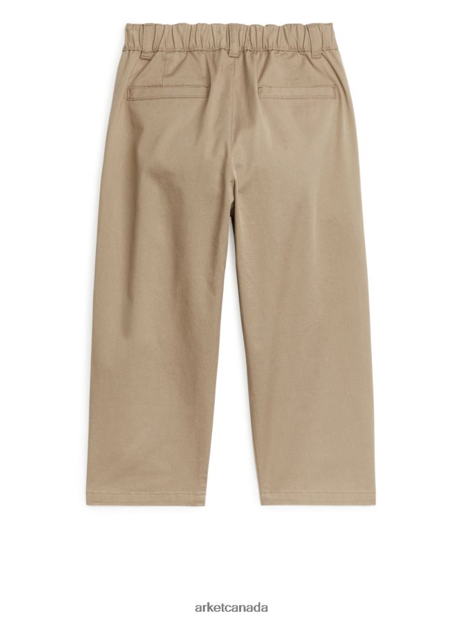 ARKET Clothing 4L826J1537 Beige Wide Cotton Chinos Kids