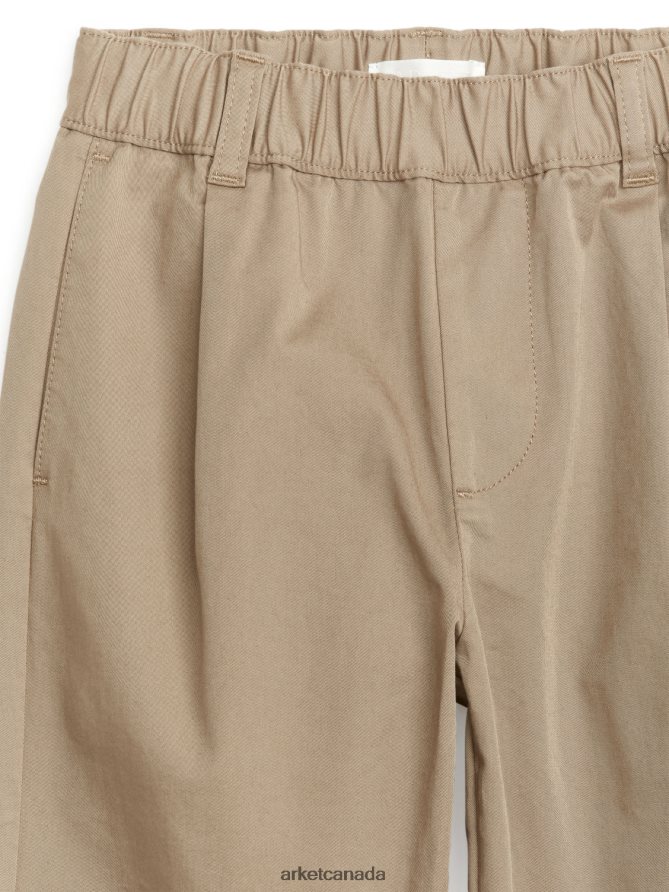 ARKET Clothing 4L826J1537 Beige Wide Cotton Chinos Kids