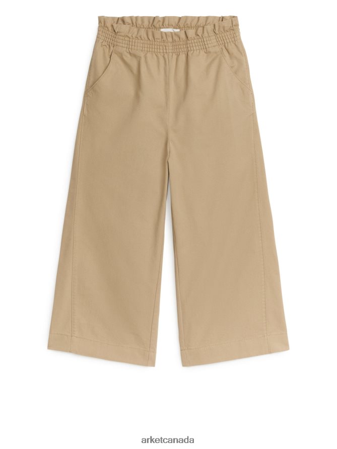 ARKET Clothing 4L826J1540 Beige Wide Cotton Trousers Kids