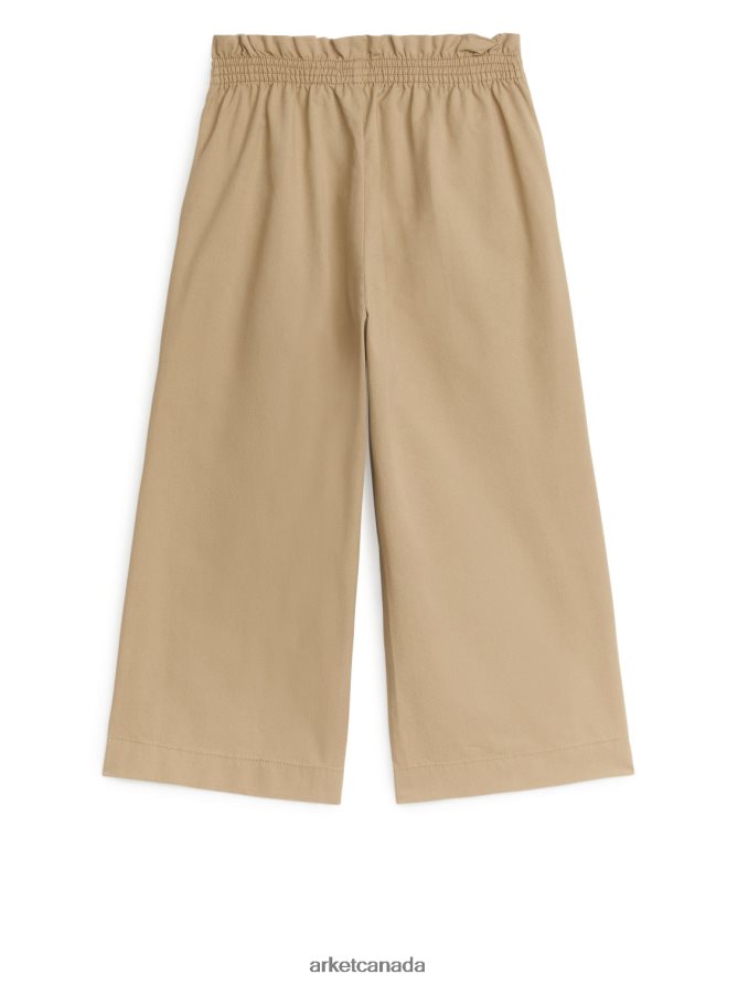 ARKET Clothing 4L826J1540 Beige Wide Cotton Trousers Kids