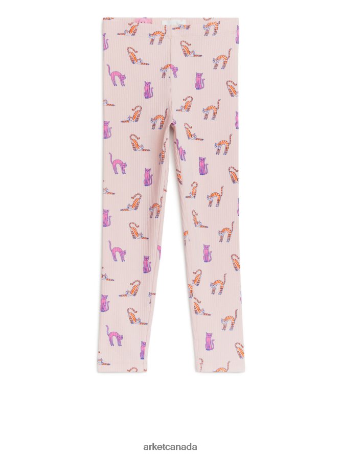 ARKET Clothing 4L826J1545 Dusty Pink Ribbed Leggings Kids