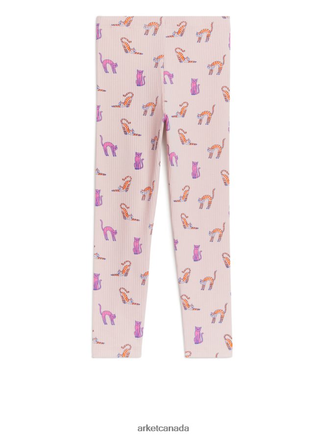 ARKET Clothing 4L826J1545 Dusty Pink Ribbed Leggings Kids