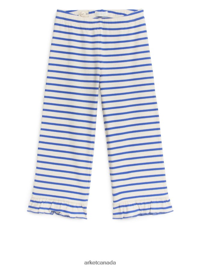 ARKET Clothing 4L826J1558 Blue/Stripe Frill Jersey Trousers Kids