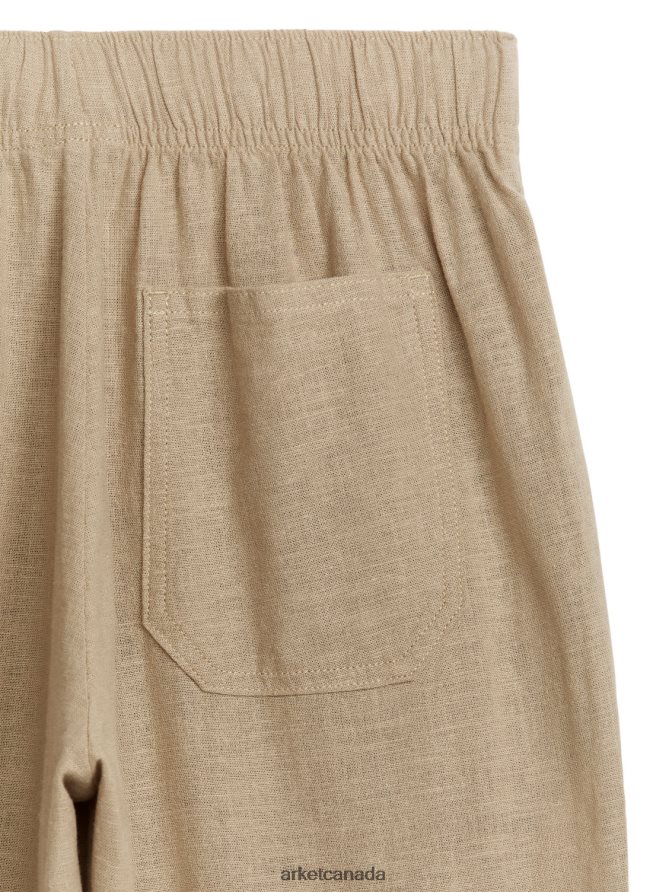 ARKET Clothing 4L826J1559 Beige Relaxed Linen Trousers Kids