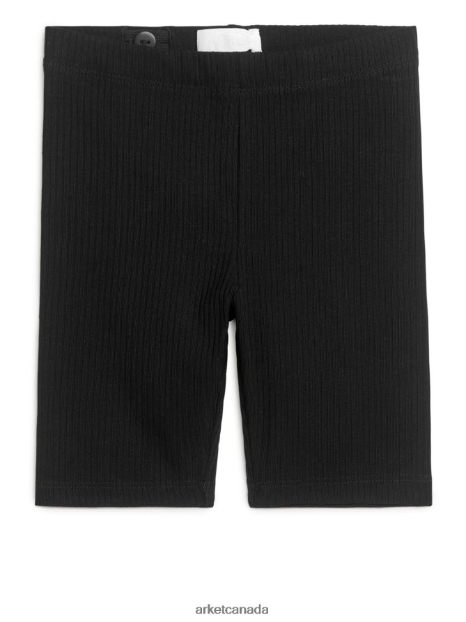 ARKET Clothing 4L826J1567 Black Ribbed Bicycle Shorts Kids