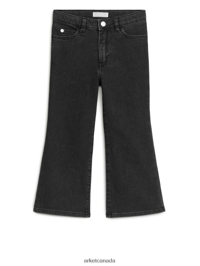 ARKET Clothing 4L826J1572 Washed Black Flared Stretch Jeans Kids
