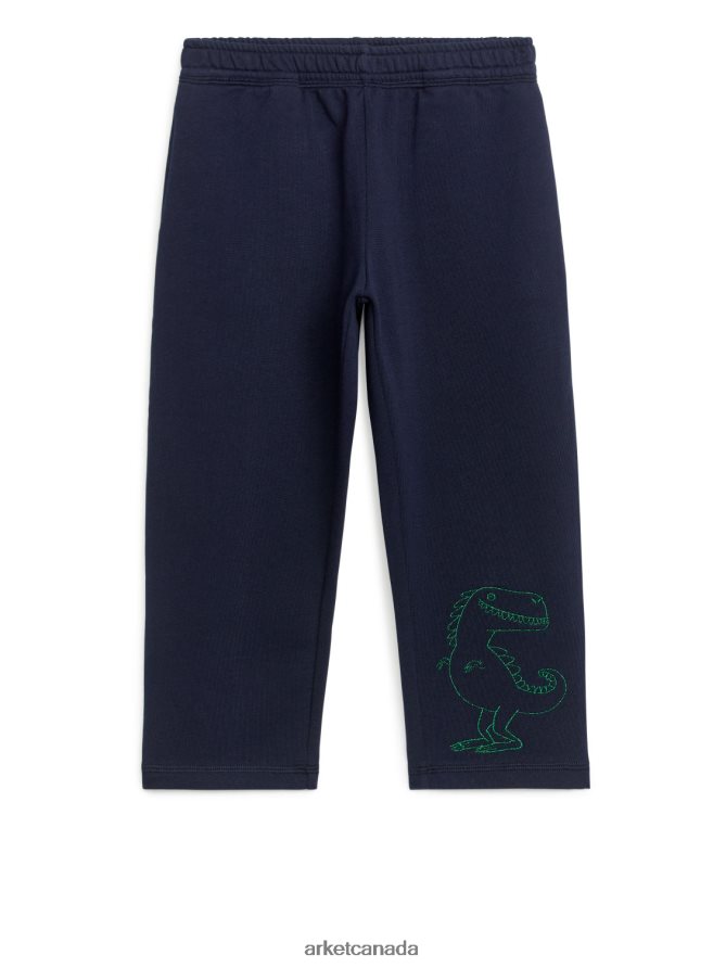 ARKET Clothing 4L826J1574 Dark Blue Embroidered Sweatpants Kids