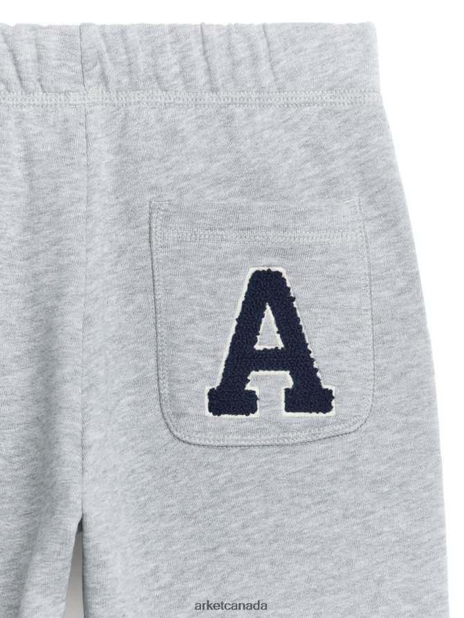 ARKET Clothing 4L826J1580 Grey Melange Varsity Sweatpants Kids