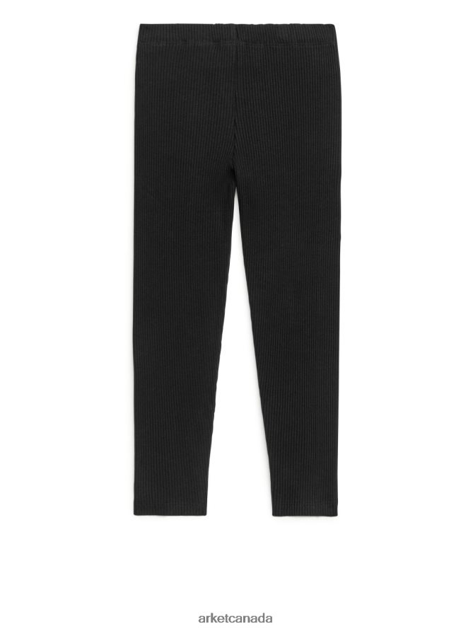 ARKET Clothing 4L826J1589 Black Rib Jersey Leggings Kids