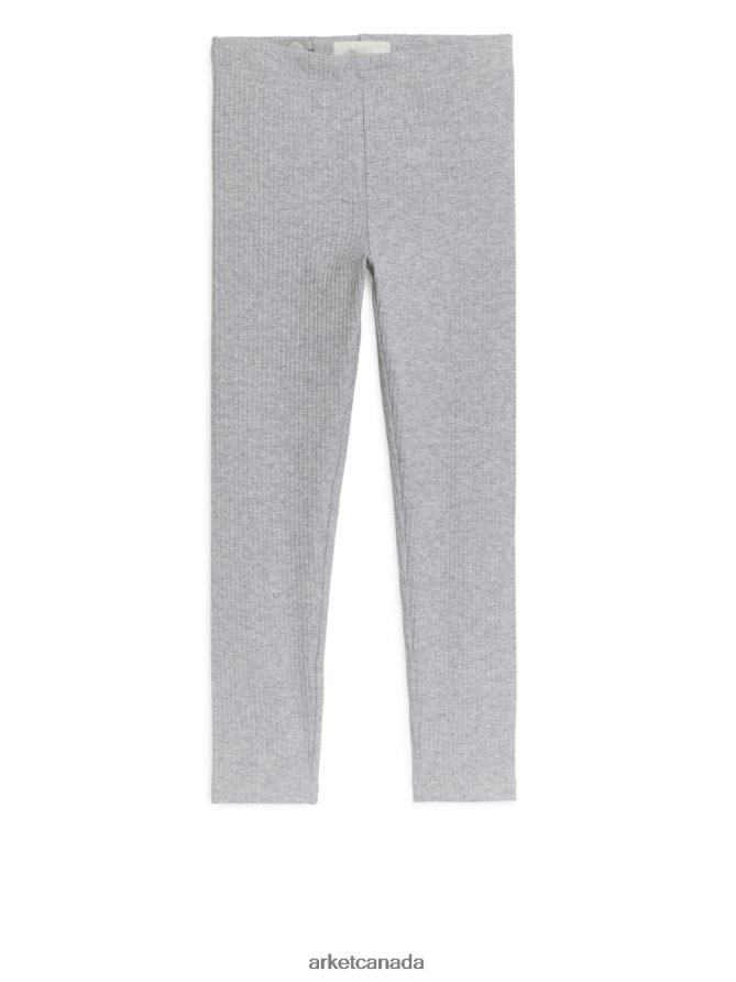 ARKET Clothing 4L826J1592 Grey Melange Rib Jersey Leggings Kids