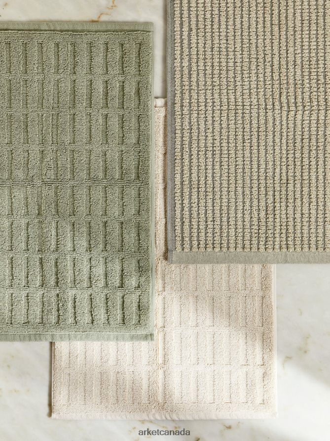ARKET Homeware 4L826J1345 Beige/Grey Cotton Bath Mat Unisex