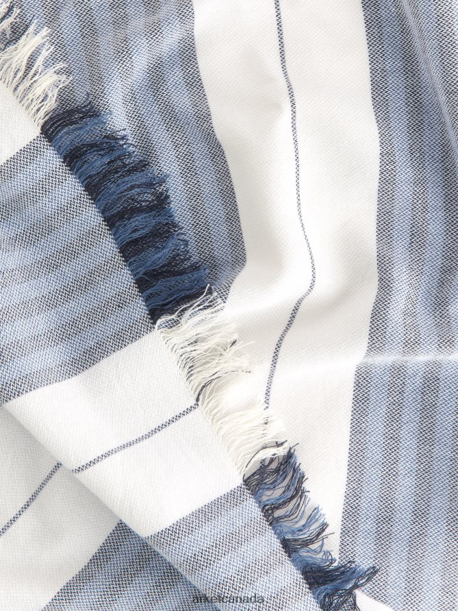 ARKET Homeware 4L826J1357 White/Blue Cotton Beach Blanket Unisex