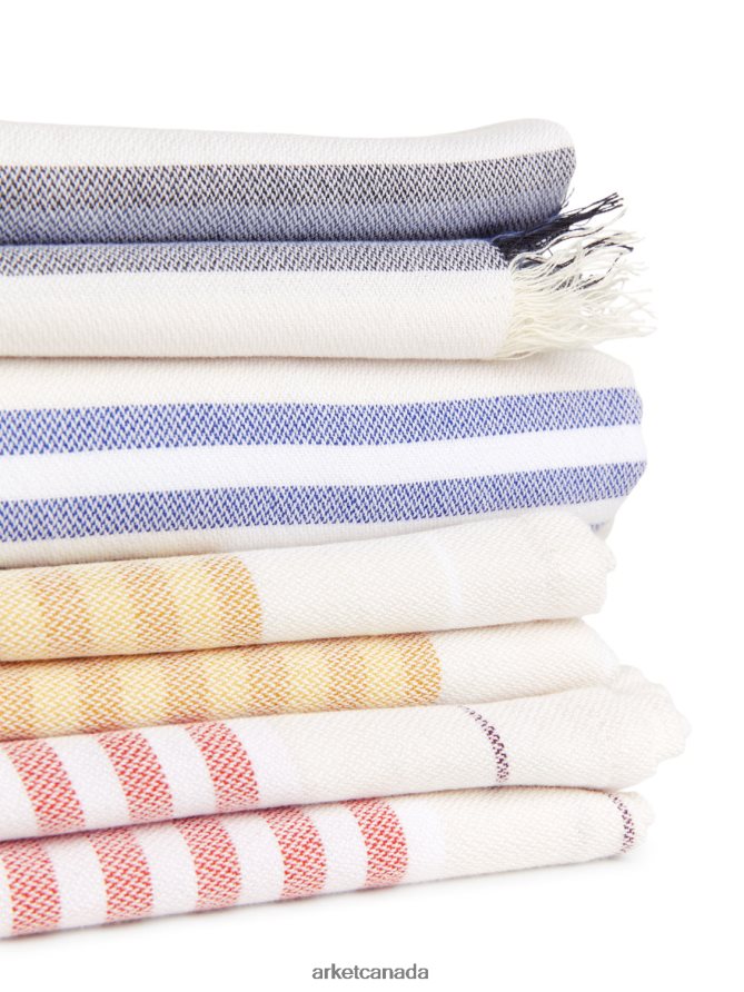 ARKET Homeware 4L826J1357 White/Blue Cotton Beach Blanket Unisex
