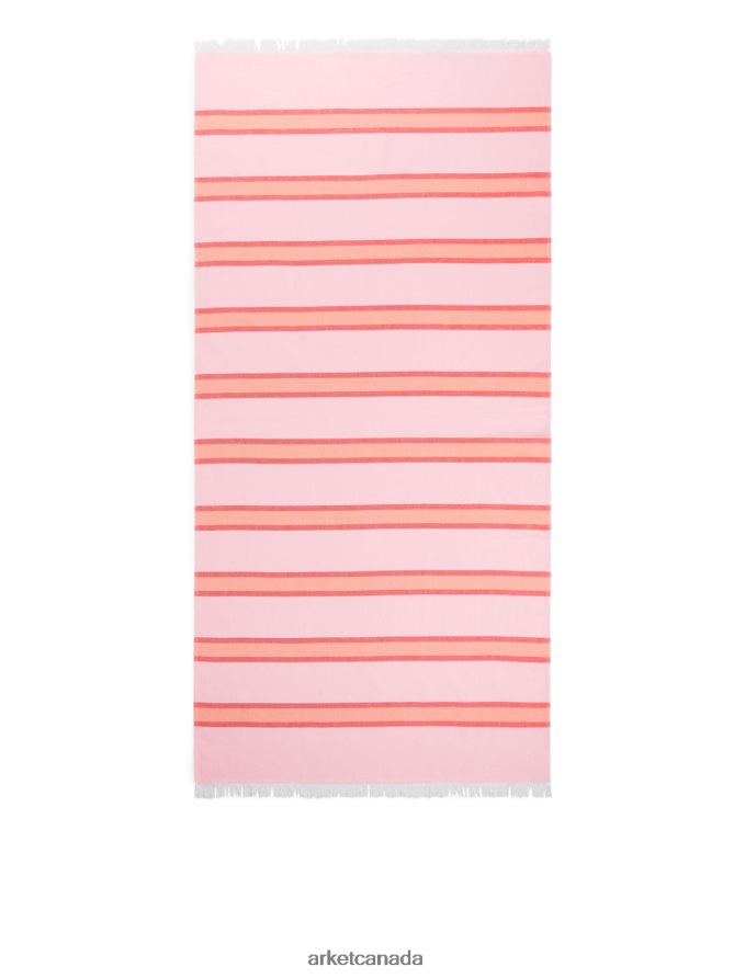 ARKET Homeware 4L826J633 Pink/Yellow Cotton Beach Blanket Unisex