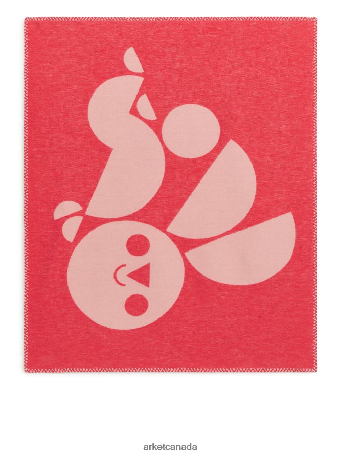 ARKET Homeware 4L826J1727 Red/White Artist Edition Cotton Blanket Unisex