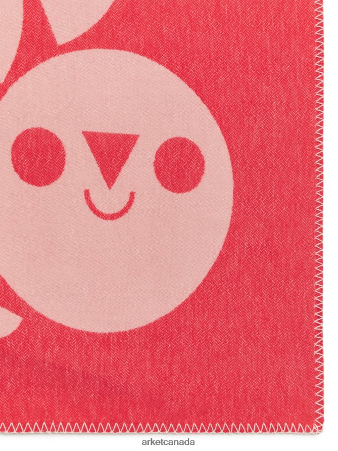 ARKET Homeware 4L826J1727 Red/White Artist Edition Cotton Blanket Unisex