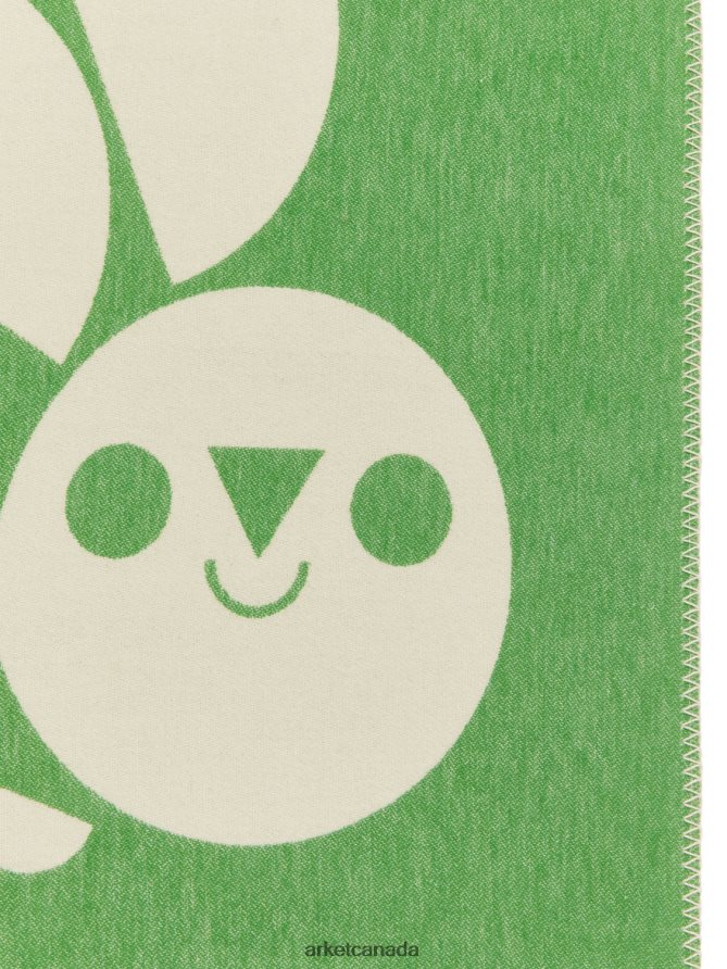 ARKET Homeware 4L826J1745 Green/White Artist Edition Cotton Blanket Unisex