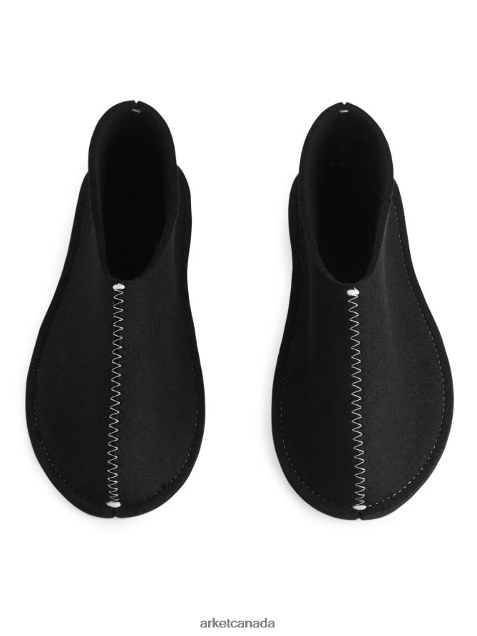 ARKET Homeware 4L826J722 Black Pia Wallen Wool Slippers Unisex