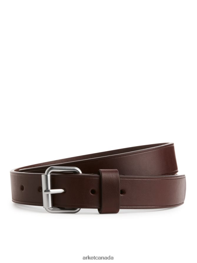 ARKET Accessories 4L826J1331 Brown Slim Leather Belt Men