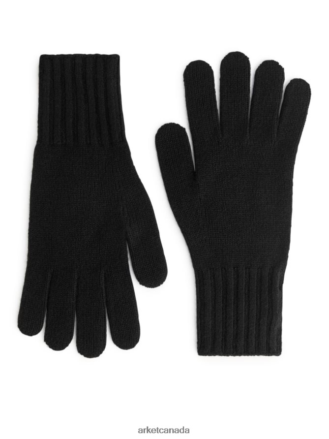 ARKET Accessories 4L826J1316 Black Cashmere Gloves Men