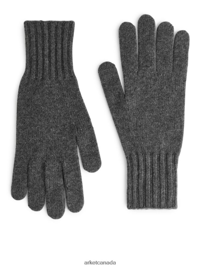 ARKET Accessories 4L826J1317 Grey Cashmere Gloves Men