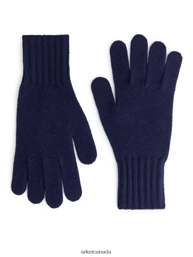 ARKET Accessories 4L826J1319 Dark Blue Cashmere Gloves Men